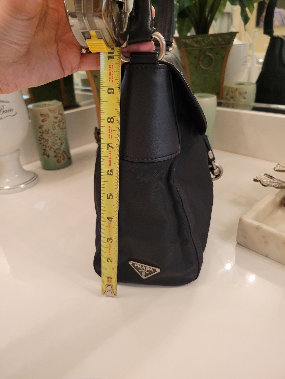 Prada Archive Black Leather & Nylon Shoulder Bag - Picture 14 of 16